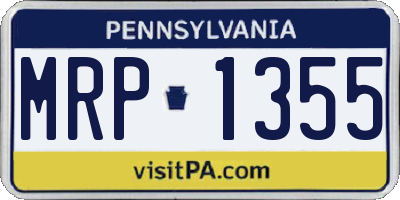 PA license plate MRP1355