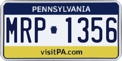 PA license plate MRP1356