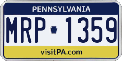 PA license plate MRP1359