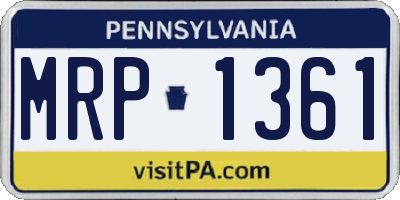 PA license plate MRP1361