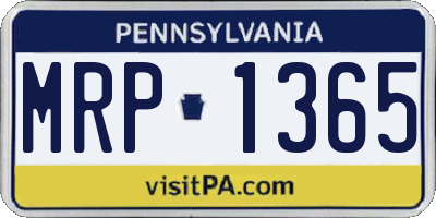PA license plate MRP1365