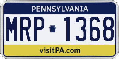 PA license plate MRP1368