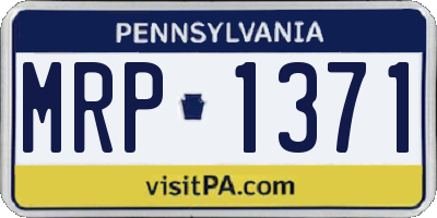 PA license plate MRP1371
