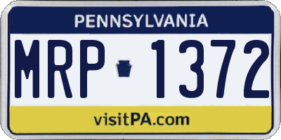 PA license plate MRP1372