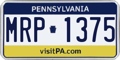 PA license plate MRP1375