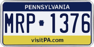 PA license plate MRP1376