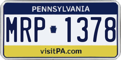 PA license plate MRP1378