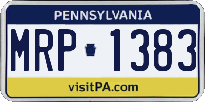 PA license plate MRP1383
