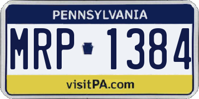 PA license plate MRP1384