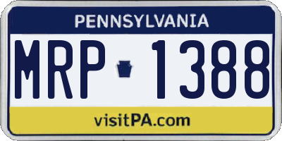 PA license plate MRP1388
