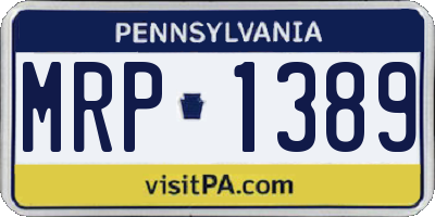 PA license plate MRP1389