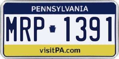 PA license plate MRP1391