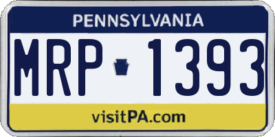 PA license plate MRP1393