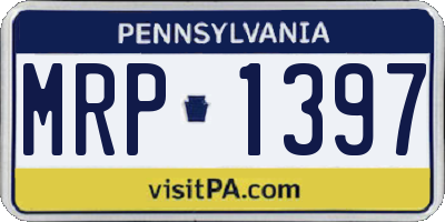 PA license plate MRP1397