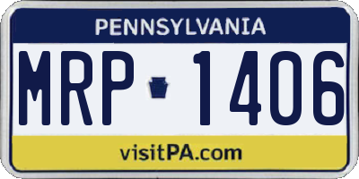 PA license plate MRP1406