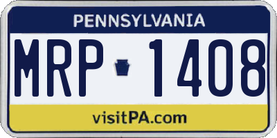 PA license plate MRP1408