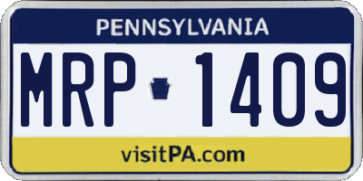 PA license plate MRP1409