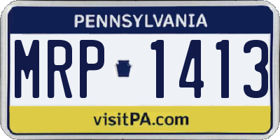 PA license plate MRP1413