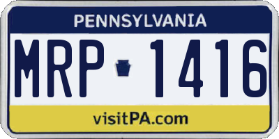 PA license plate MRP1416