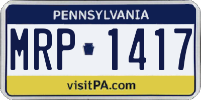 PA license plate MRP1417