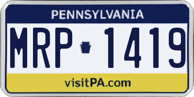 PA license plate MRP1419