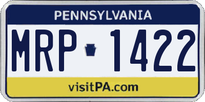 PA license plate MRP1422