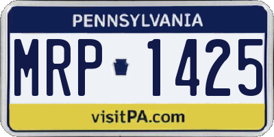 PA license plate MRP1425
