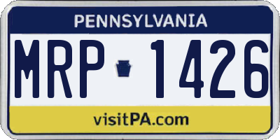 PA license plate MRP1426
