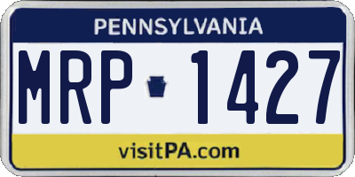 PA license plate MRP1427
