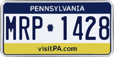 PA license plate MRP1428