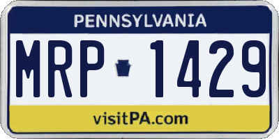 PA license plate MRP1429