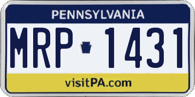 PA license plate MRP1431