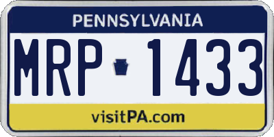 PA license plate MRP1433