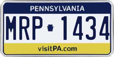 PA license plate MRP1434