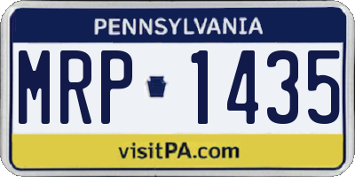 PA license plate MRP1435