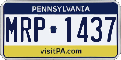 PA license plate MRP1437