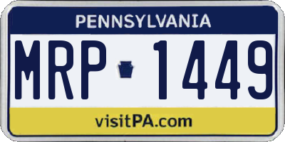 PA license plate MRP1449