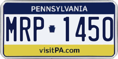 PA license plate MRP1450