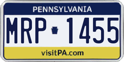 PA license plate MRP1455