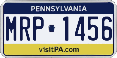 PA license plate MRP1456