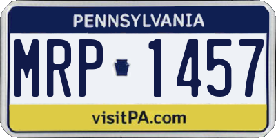 PA license plate MRP1457