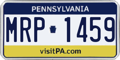PA license plate MRP1459
