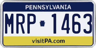 PA license plate MRP1463
