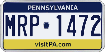 PA license plate MRP1472