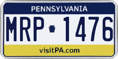 PA license plate MRP1476