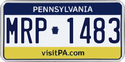 PA license plate MRP1483