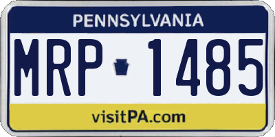 PA license plate MRP1485