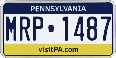 PA license plate MRP1487