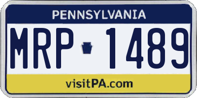 PA license plate MRP1489