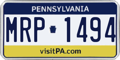 PA license plate MRP1494